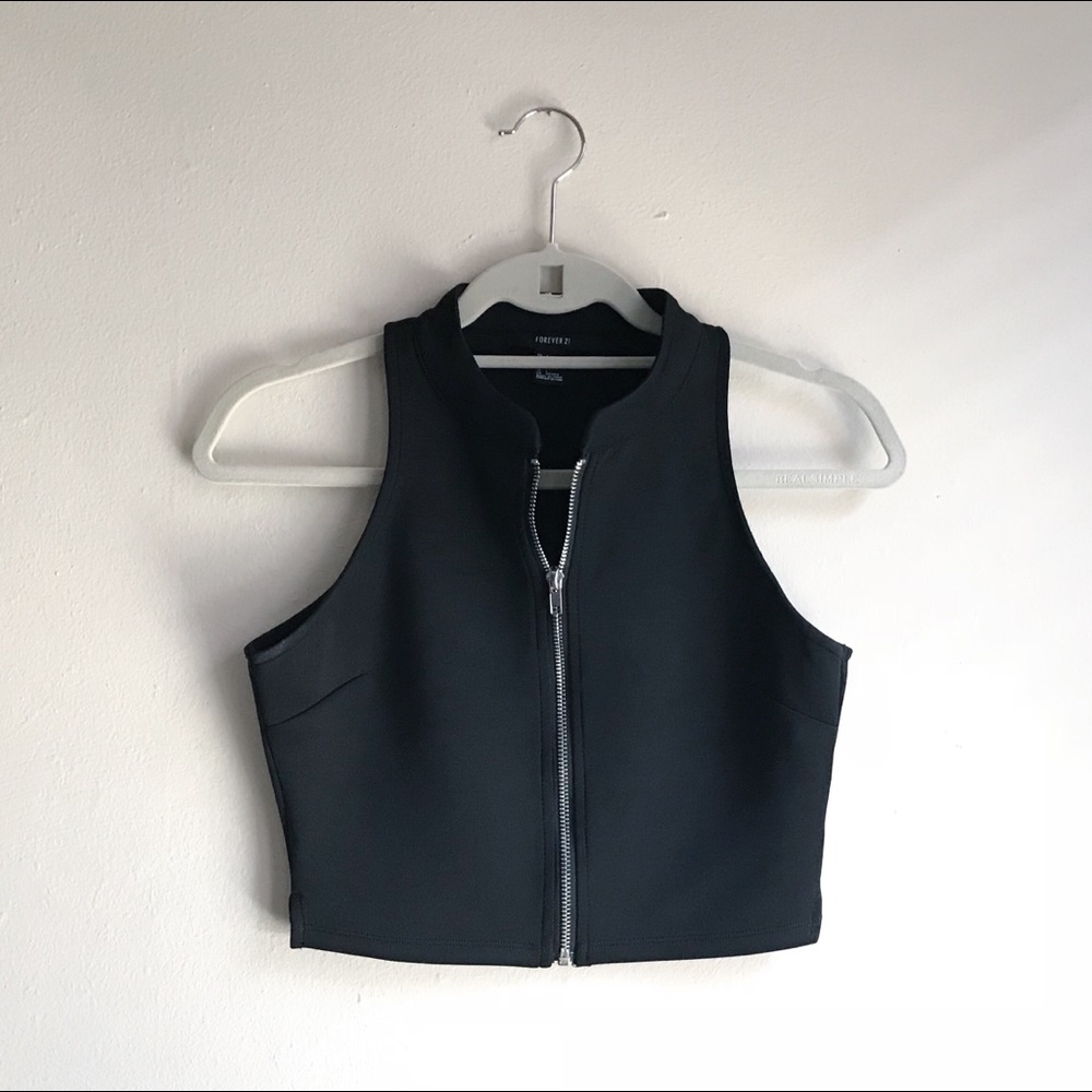 Thick Black Crop Top